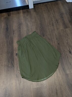 LOFT Forest Green A-Line Skirt XSP